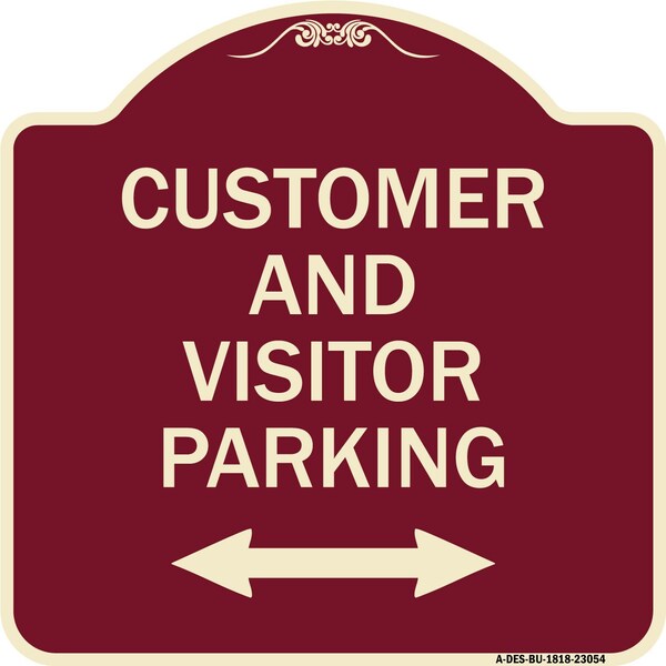 Reserved Parking Customer and Visitor Parking Heavy-Gauge Aluminum Sign, 18" x 18", BU-1818-23054